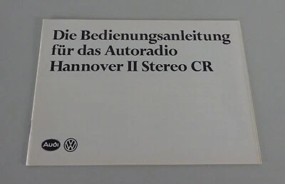 Istruzioni D'Uso VW Audi Autoradio Hannover II Stereo Cr Stand 06/1982 - Immagine 1 di 2