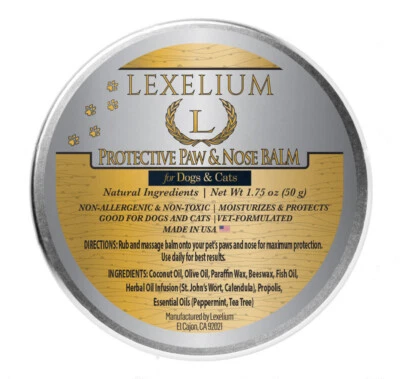Lexelium Bálsamo para Patas Todo Natural y Cera Protectora para Perros y Gatos | Medio Firme Foto 1 de 4