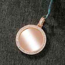 2Ct Round Lab Created Diamond Memory Picture Pendant 14K Rose Gold Plated Silver