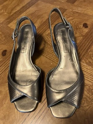Bronz Ladies Sling Back Peep Toe Sandal Sz 6M BY BANDOLINO - Image 1 of 4