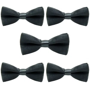 5 Packs Baby Boy Kids Toddler Pre-tied Bow Tie School Party Solid Bowtie YY1005 - Picture 1 of 19