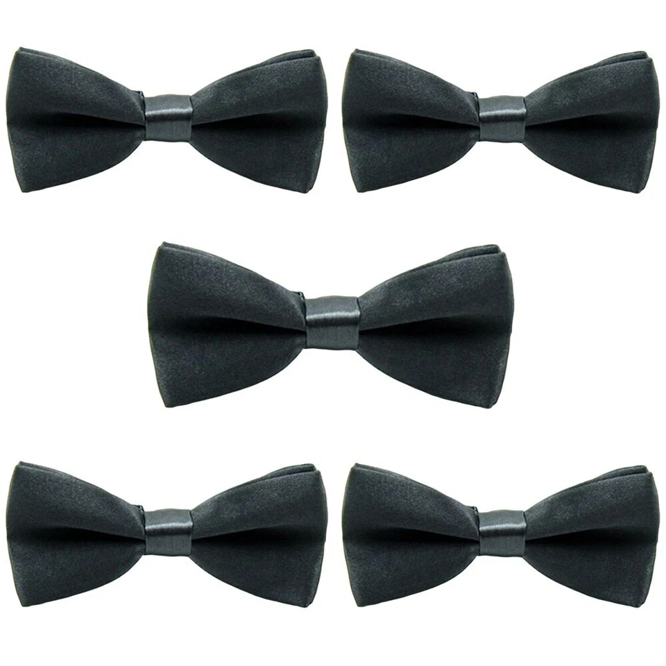 5 PIEZAS Pajarita Sólida Pre-atada Bebé Niño Niño Niño Pequeño Boda Escuela Fiesta Pajarita Foto 1 de 1