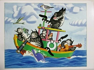 Notecard - CATS AT SEA by B. Kliban Artist Notecard with Envelope 6.75" X 4.75" - Picture 1 of 2