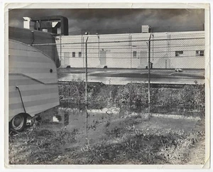 Just a Really Odd Old Photo Camper & Back Door of Montgomery Ward 1950s or 60s - Picture 1 of 4