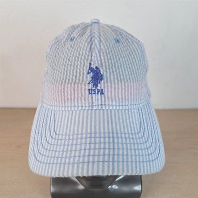 US POLO ASSN USPA GORRA/GORRA DE BÉISBOL AJUSTABLE CON CORREA, AZUL/ROSA, RAYAS Foto 1 de 4