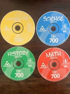 Switched on Schoolhouse 7th Grade 4 Subjects CDs NO Install CD 2003 - Picture 1 of 4