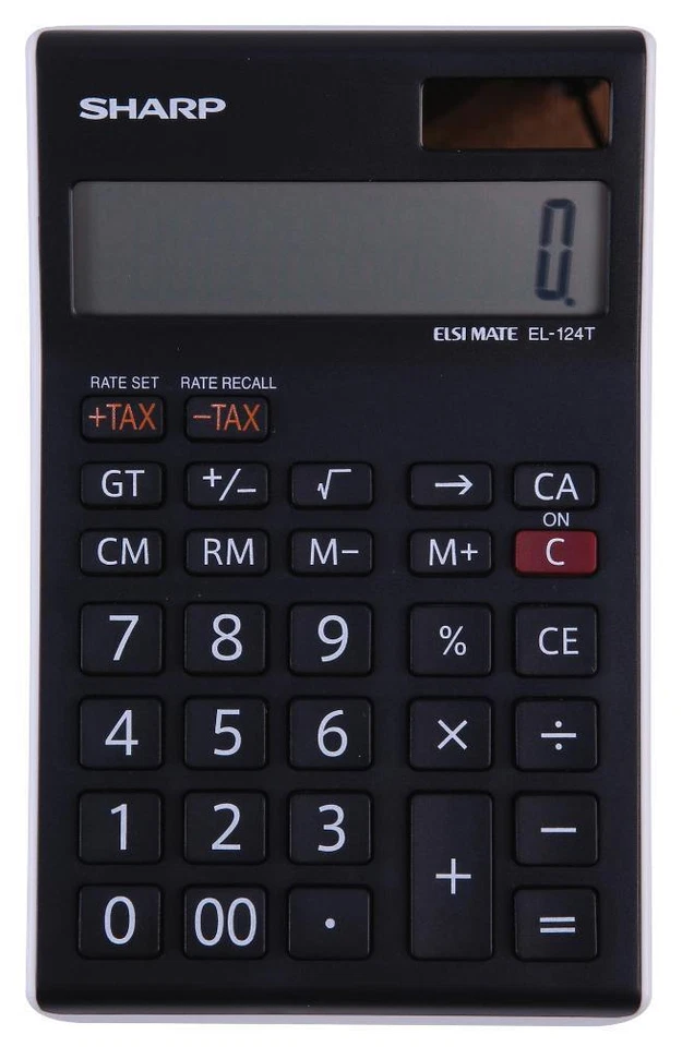 Desktop Calculator EL-124T, 8 Digit Display - SH-EL124TWH - Image 1 of 1