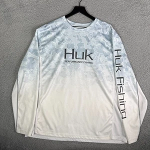 Camisa de pesca HUK Performance para hombre XXXL azul camuflada manga larga parasol 3XL - Imagen 1 de 6