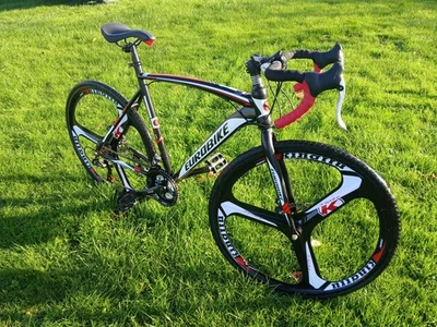 Eurobike Road Bikes,HY XC550 54cm Steel Frame Road Bicycle Adult Bicycle - Image 1 of 4