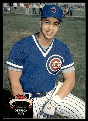 1992 Stadium Club Derrick May Chicago Cubs #148 - Image 1 of 2