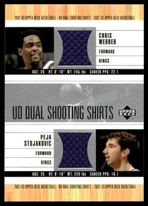 2002-03 UD Ovation Authentics Shooting Shirt Peja Stojakovic/Chris Webber Patch - Picture 1 of 2