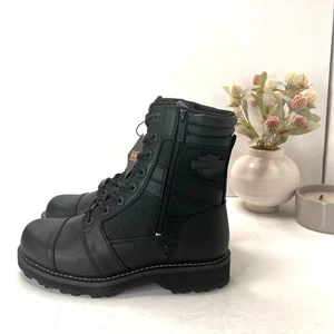 Harley Davidson Lensfield Leather Riding Motorcycle Boots Black Men's 10.5M - Picture 1 of 9