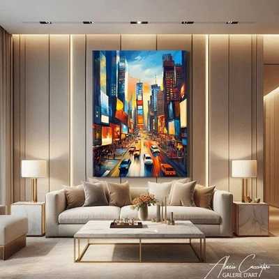 Arte de pared en lienzo de la ciudad de Nueva York decoración de pared urbana arte moderno impresiones decoración enmarcada Foto 1 de 4