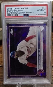 2022 Topps Chrome Phillies Didi Gregorius Purple Sapphire Edition 10/10 PSA 10 - Picture 1 of 3