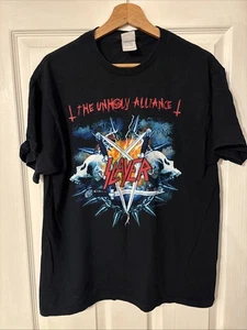 2006 Unholy Alliance Tour Shirt Europe Asia Slayer In Flames Lamb Of God Bodom L - Picture 1 of 10