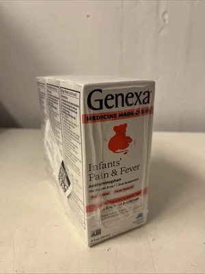 Genexa Infants' Pain & Fever Acetaminophen, 2 Fl Oz Blueberry, EXP 02/27 3 Pack - Image 1 of 4