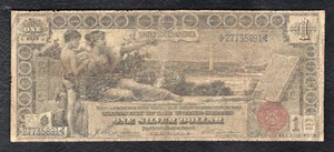 FR. 224 1896 $1 ONE DOLLAR “EDUCATIONAL” SILVER CERTIFICATE CURRENCY NOTE - Picture 1 of 2
