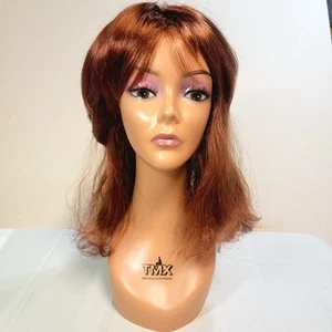 Vintage West Bay Wig Auburn Red Medium Length Bangs Supertexturized made N Japan - Picture 1 of 11