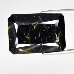 💎 Big! 48.64ct Octagon Natural Dark Green Tourmaline - Unheated, Mozambique Gem - Picture 1 of 4
