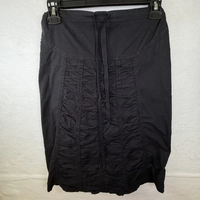 Falda XCVI Negra Acanalada Frontal Midi Línea A Cordón Gótico Campesino Grunge Talla S Foto 1 de 4