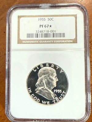 1955 Proof Franklin Half Dollar certified PF-67 star by NGC - Image 1 of 2
