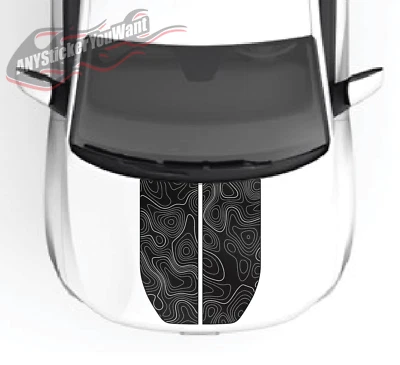 Topographic Blackout Hood Vinyl Decal Fits Hyundai Santa Cruz 2022-2024 - Изображение 1 из 4