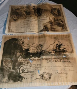 Ehrenpreis Litho F Hyppolite Lucas und Diplom Ausstellung Nancy 1909 - Bild 1 von 12