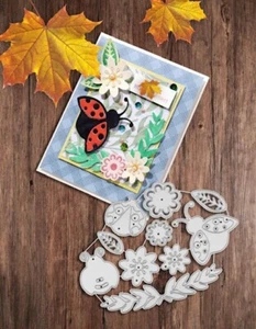 SCRAPBOOKING Troquel de corte de acero FLORES Y MARIQUITAS - Imagen 1 de 4