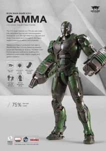 action figure Marvel IRON MAN Mark XXVI MK26 Gamma 75% metal luci LED Comicave - Imagen 1 de 10