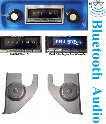 1967-1972  Chevy GMC Truck Bluetooth Stereo Radio 250 Watt Kick Panels 740-P - Image 1 of 3