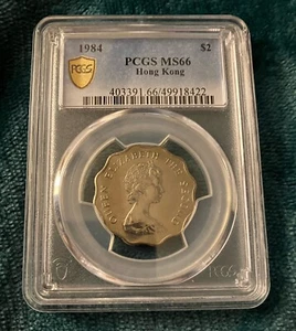1984 Hong Kong $2 Queen Elizabeth The Second MS 66 PCGS-403391.66/49918422 - Picture 1 of 2
