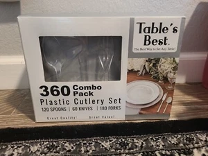 Table's Best Combo Clear Cutlery Pack {360 ct } FREE SHIPPING. - Picture 1 of 2