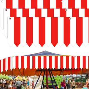 Carnival Tent Circus Theme Party Decorations White and Red Striped Circus Awning - Picture 1 of 12