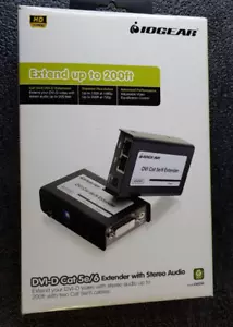 DVI-D Extender Cat 5e/6 Iogear GVE250 with Stereo Audio - Picture 1 of 3