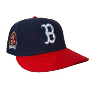 7 1/4 Boston Red Sox HATCLUB Samuel Adams Beer Pack Fitted Hat Navy Blue Red Sam - Picture 1 of 8