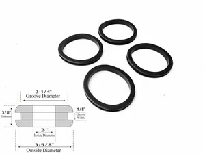 Paquete de 4 bujes de cableado de ojal de goma, identificación de 3", ranura de 1/8", se adapta a orificios de 3-1/4" - Imagen 1 de 1