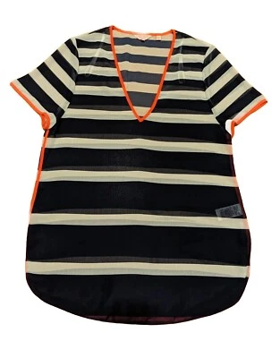 Ted Baker Náutico Rayas Azul Marino Blanco Playa Cubrimiento Grande L Foto 1 de 4