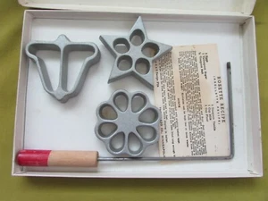 Vintage 1940-50er Krollette Set mit Rezept, Gladd Co., 3 Krollettes & Griff, sehr guter Zustand - Bild 1 von 2