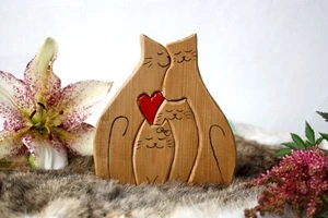 Cats family wooden puzzle - Picture 1 of 6