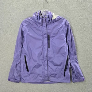 REI Girls Jacket Large Purple Hooded Full Zip Windbreaker Zippered Pockets - Picture 1 of 11