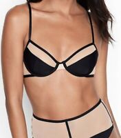 Details about   VS luxe lingerie strappy banded demi bra new size 36b black 
