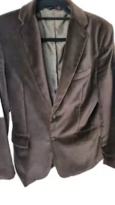 Chaqueta Blazer Banana Republic Para Hombre 38R Marrón 100% Algodón Sarga Suave 2 Botones - Imagen 1 de 9