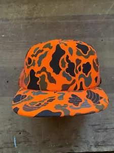 VTG 80's Deadstock NEON CAMOUFLAGE Blank Snap Back Mesh Trucker Hat by Yupoong - Picture 1 of 8