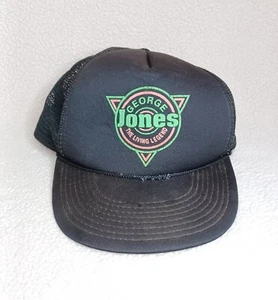 De colección George Jones The Living Legend Malla Snapback Cuerda Camionero Sombrero Gorra Negra - Imagen 1 de 14