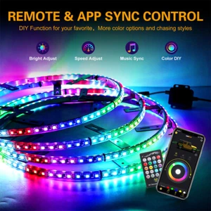 4pcs 15.5'' RGB Wheel Ring Lights LED For Truck Car Rim Lights Bluetooth APP - Picture 1 of 15