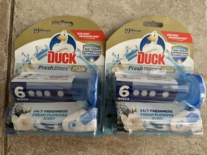 2 X Duck Fresh Advanced Discs Plus Toilet Cleaner Fresh Flowers 36mL - Picture 1 of 2