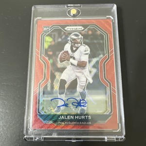 2020 Jalen Hurts Panini Prizm Red Wave Autograph 343 /149 Philadelphia Eagles