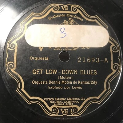 Bennie Moten KC orch. - Victor 21693 - Get Low - Down Blues / Kansas City Break Foto 1 de 4