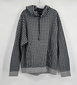 Adidas Ivy Park Unisex Heather Gray Houndstooth Cotton Hoodie Sweatshirt L - Picture 1 of 6