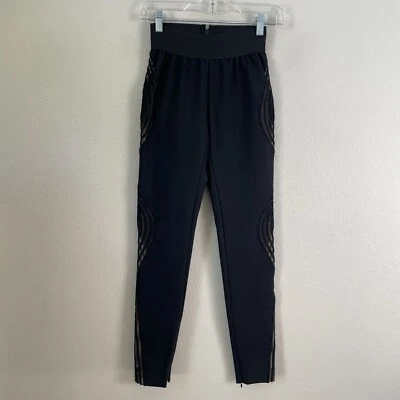 Stella McCartney Womens 36 US XS Black Mesh Detail Leggings Stretch Pants - Image 1 of 4